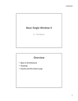 Basic Single-Window X Overview