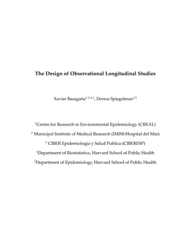 The Design of Observational Longitudinal Studies