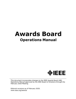 Awards Board Operations Manual