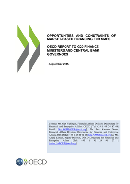 Opportunities and Constraints of Market-Based Financing for Smes