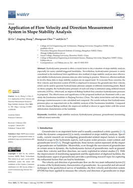 Application of Flow Velocity and Direction Measurement System in Slope Stability Analysis