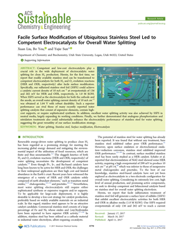 Facile Surface Modification of Ubiquitous Stainless Steel Led To