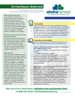 Fact Sheet & Current Donors