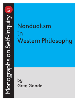 Nonduality and Western Philosophy