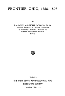 Frontier Ohio, 1788--1803