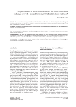 The Procurement of Rhum Bloodstone and the Rhum Bloodstone Exchange Network – a Social Territory in the Scottish Inner Hebrides?