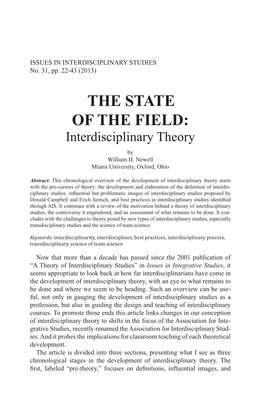 Interdisciplinary Theory by William H