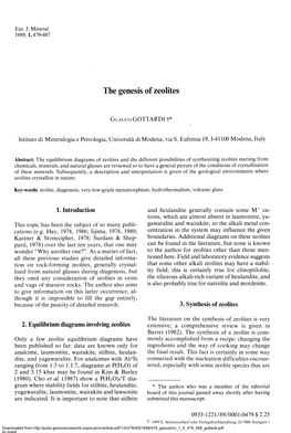 The Genesis of Zeolites