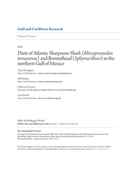 Diets of Atlantic Sharpnose Shark