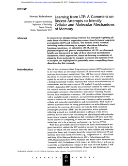 Learning from LTP: a Comment on Recent Attempts to Identify Cellular and Molecular Mechanisms of Memory