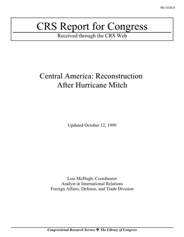 Reconstruction After Hurricane Mitch