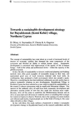 Towards a Sustainable Development Strategy for Buyukkonuk (Korni Kebir) Village