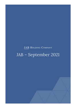 JAB – September 2021 Table of Contents