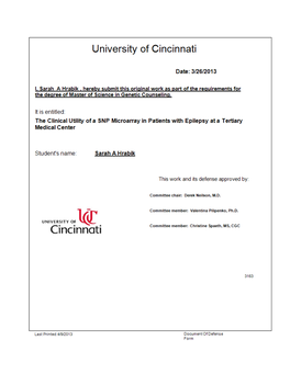 The Clinical Utility of a SNP Microarray in Patients with Epilepsy at a Tertiary Medical Center