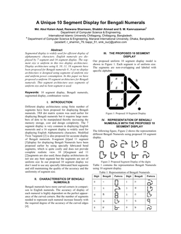 A Unique 10 Segment Display for Bengali Numerals