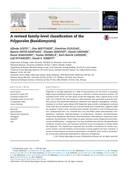 A Revised Family-Level Classification of the Polyporales (Basidiomycota)