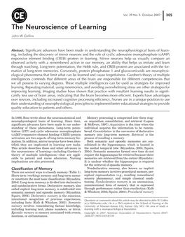 The Neuroscience of Learning