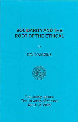 Solidarity and the Root of the Ethical-2008.Pdf