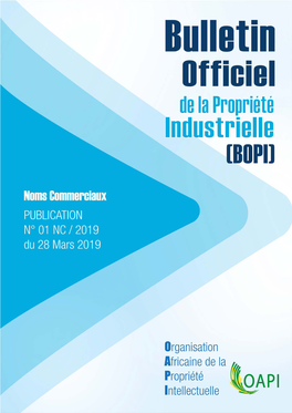 BOPI N° 01NC/2019 Du 28 Mars 2019 Du N° 149177 Au N° 150676