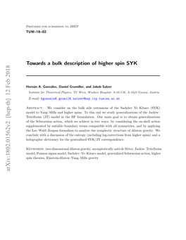 Towards a Bulk Description of Higher Spin SYK