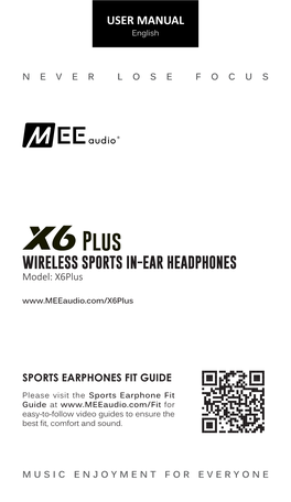 WIRELESS SPORTS IN-EAR HEADPHONES Model: X6plus