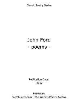 John Ford - Poems