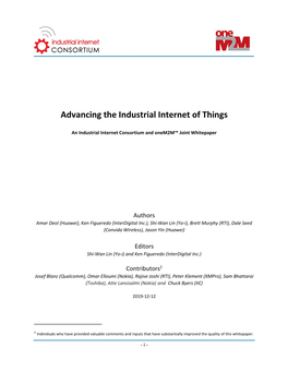 Advancing the Industrial Internet of Things