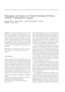 Throughput and Latency of Virtual Switching with Open Vswitch: a Quantitative Analysis