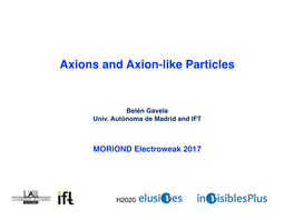 Axions and Axion-Like Particles