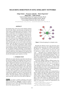 Measuring Disruption in Song Similarity Networks