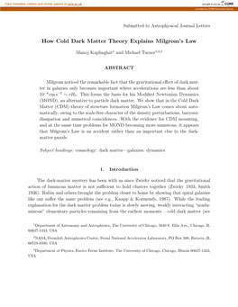 How Cold Dark Matter Theory Explains Milgrom's