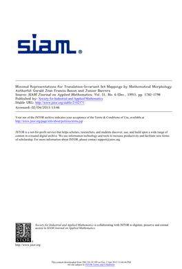 Minimal Representations for Translation-Invariant Set