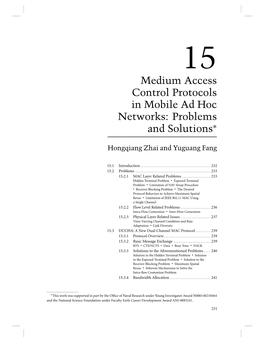 Medium Access Control Protocols in Mobile Ad Hoc Networks: Problems and Solutions∗