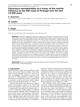 Calcareous Nannoplankton As a Tracer of the Marine Influence on the NW Coast of Portugal Over the Last 14 000 Years