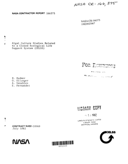 NI\5/\ I1\L111'1 'I\L IIII \Lll' 11'1' '11\L IIIII '1'1 L\Ll NF02634 NASA CONTRACTOR REPORT 166375