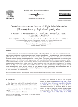 Crustal Structure Under the Central High Atlas Mountains (Morocco) from Geological and Gravity Data