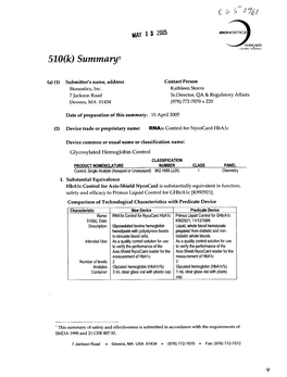 510(K) Summary