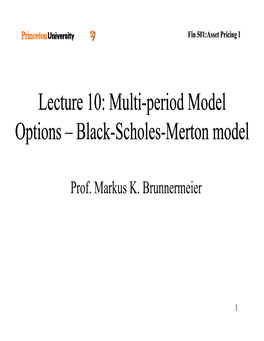 Multi Lecture 10: Multi Period Model Period Model Options