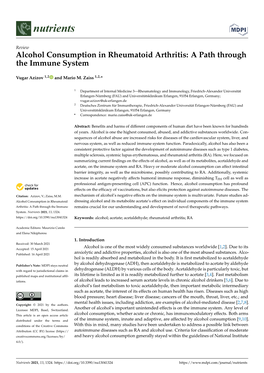 Alcohol Consumption in Rheumatoid Arthritis: a Path Through the Immune System