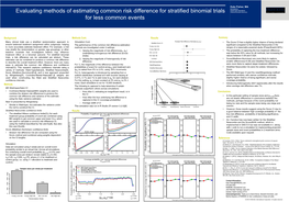 Evaluating Methods of Estimating Common Risk Difference for Stratified Binomial Trials Clinical Research Services