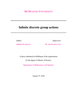 Infinite Discrete Group Actions