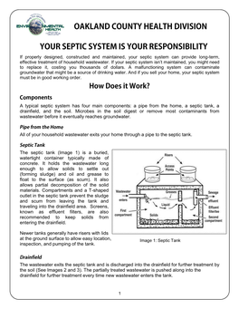 Septic System Is Your Responsibility