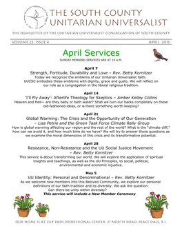 April 2013 Newsletter