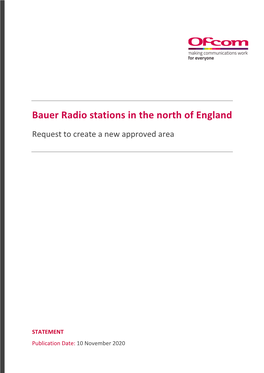 Statement: Bauer Radio Stations in the North of England