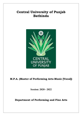 MPA (Master of Performing Arts-Music [Vocal]) Session: 2020