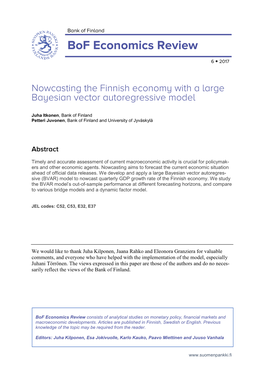 Nowcasting the Finnish Economy with a Large Bayesian Vector Autoregressive Model