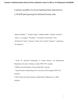 A Primary Assembly of a Bovine Haplotype Block Map Based On