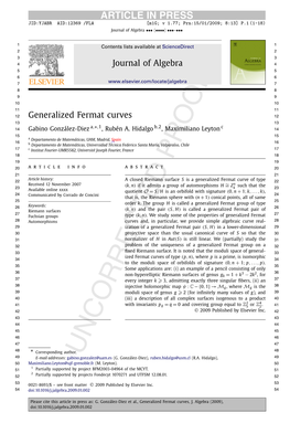 Generalized Fermat Curves