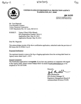 US EPA, Pesticide Product Label, VERTEX CSS-6 BLEACH, 06/20