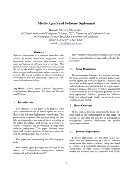 Mobile Agents and Software Deployment